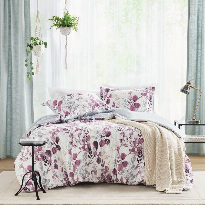 510 Design Gabby Reversible Floral Botanical Seersucker Comforter Set, 1 of 24
