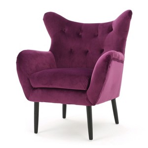 NicBex Velvet Accent Chair,Upholstered Living Room Chairs with Mid-Height Curved Backrest,Modern Armchair,Accent Chairs for Living Room - 1 of 4