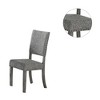 Simple Relax Set of 2 Upholstered Fabric Dining Chairs in Grey - 3 of 4