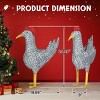 Syemin Decorative Holiday Scene Props 2FT Lighted Christmas Rooster Outdoor Decoration Rooster Christmas Ornament Home Decor, White, 9"*19"*25.6" - 4 of 4
