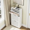 VECELO 3-Shelf Shoe Cabinet Storage for Entryway with 3 Flip Drawers Slim Hidden Free Standing Organizer, White - 4 of 4
