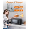 COMMERCIAL CHEF 1.1 Cu Ft  Countertop Microwave, with 10 Power Levels, Pull Handle Door, Turntable and Digital Controls, Black Stainless Steel - 4 of 4