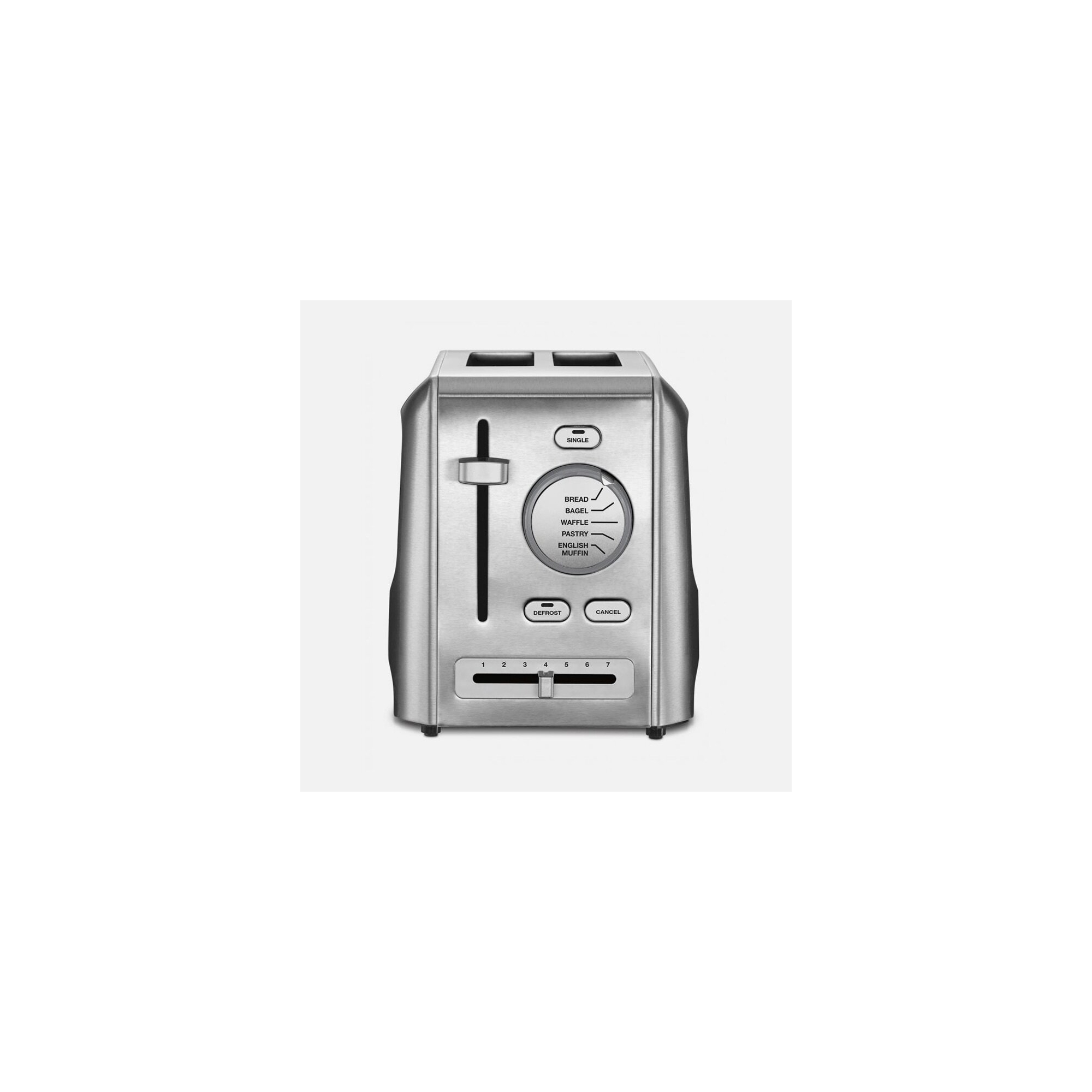 Cuisinart Custom Select 2-Slice Stainless Steel Toaster Silver CPT-620P1: Defrost & Bagel Options, Adjustable Browning