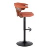 LumiSource Set of 2 Gardenia Adjustable Barstools Black Metal/Walnut Fabric - 3 of 4