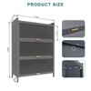 Fontoi Decorative Storage Cabinets, Kitchen Storage Cabinet with Dustproof, Dining Cabinet with Doors, Gray, 13.8"*31.5"*44.09" - 2 of 4