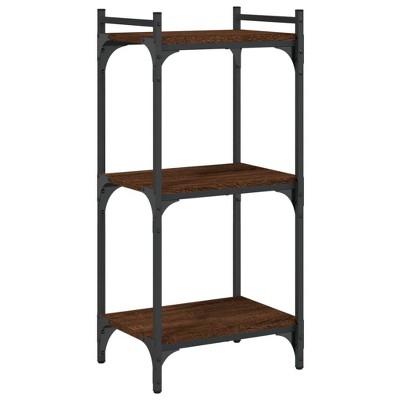 vidaXL Bookcase Storage Bookshelf Display Book Cabinet Engineered Wood - Brown oak 15.7" 33.9"