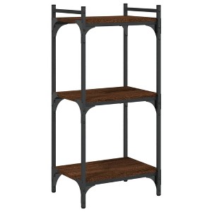 vidaXL Bookcase Storage Bookshelf Display Book Cabinet Engineered Wood - Brown oak 15.7" 33.9" - 1 of 4