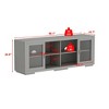Famapy Industrial TV Stand for living Room: Sliding Glass Doors, Adjustable Shelves, Space - Smart Design Media Console - 3 of 4