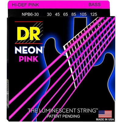 DR Strings NEON Hi-Def Pink Bass SuperStrings Medium 6-String