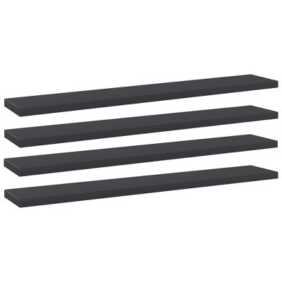 vidaXL Bookshelf Boards 4 pcs Gray 23.6 in.x3.9 in.x0.6 in. Engineered Wood