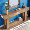 KTMBDW 63-Inch Extra Long Console Table, Farmhouse Wood Sofa Table Behind Couch, Narrow Entryway Accent Table for Living Room, Hallway, Natural - 4 of 4