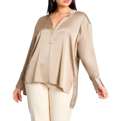 ELOQUII Women's Plus Size Half Placket Tunic