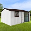 GDFStudio Richards Modern 148" Outdoor Metal Waterproof Storage Sheds with Window - 2 of 4