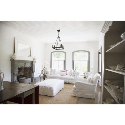 Barclay Minimalist Matte Black Square Candle Chandelier