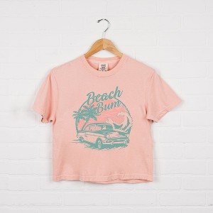 Simply Sage Market Women's Beach Bum Vintage Car Short Sleeve Relaxed Fit Cropped Tee - 1 of 3
