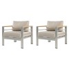 Aluminum Outdoor Club Chair with Cushions, Rust Resistant Patio Lounge Armchair, Modern Leisure Seating-3irtyhousy - 3 of 4