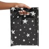 Stockroom Plus 100 Pack Small Merchandise Bags with Handles, Silver Stars Plastic Shopping Bags for Boutique Retail Business, Black 9x12 in - 4 of 4