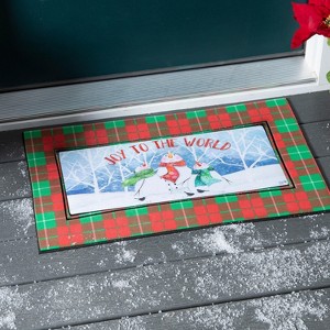 Evergreen Joy to the World Snowman Trio Sassafras Indoor Outdoor Switch Doormat 1'10"x10" Multicolored - 1 of 4