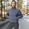 Anna-Kaci Active Women's Cropped Half-Zip Pullover Hoodie with Front Pocket - 2 of 4