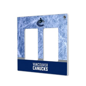 NHL Western Conference Teams Ice Wordmark Hidden-Screw Light Switch Plate for Double Rocker - 1 of 4