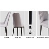 NicBex PU Leather Dining Chairs Set of 4,Upholstered Armless Kitchen Chairs with Curved Back and Black Metal Legs for Dining Room,Kitchen - 4 of 4