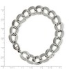Black Bow Jewelry 11mm Stainless Steel Fancy Double Curb Chain Bracelet, 8 Inch - 4 of 4