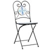 vidaXL Mosaic Bistro Set Blue and White Iron and Ceramic - 4 of 4