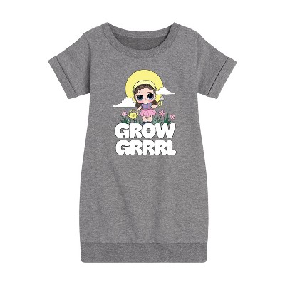 - LOL Surprise! - Grow Grrrl Graphic Short Sleeve Fleece Dress