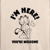 Women's - Garfield - I'm Here You're Welcome Lightweight French Terry Wide Neck Long Sleeve Shirt - 2 of 4