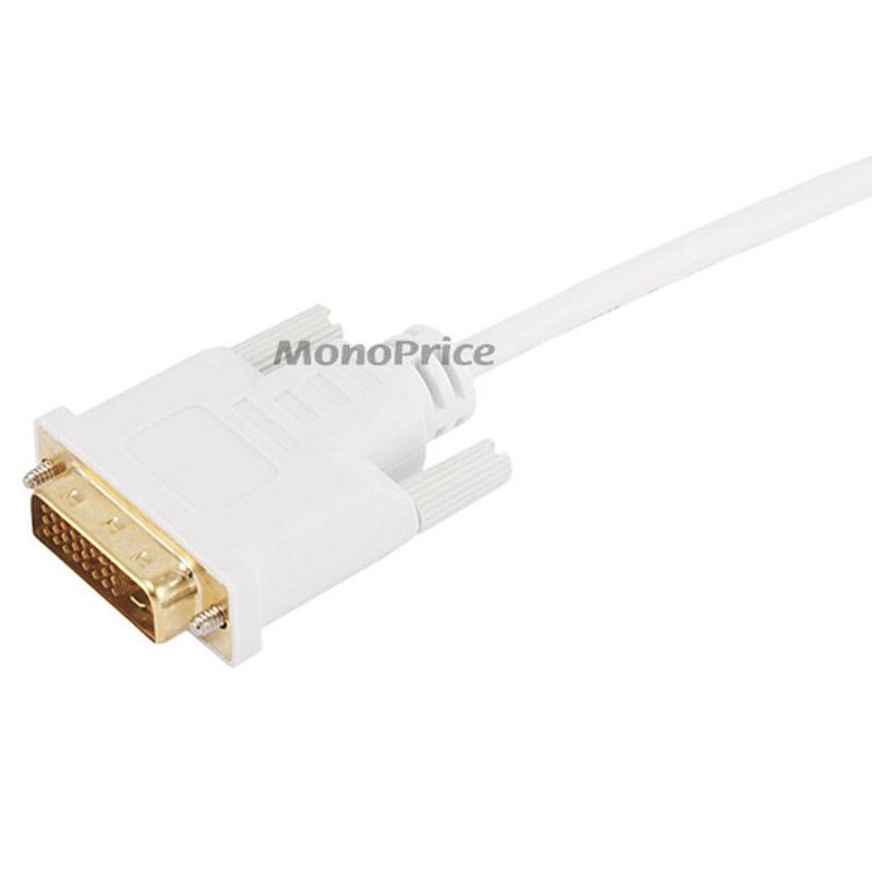 Monoprice Video Cable - 6 Feet - White | 32AWG Mini Display Port to DVI Cable, 2 of 4