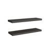 HomeRoots 32" Set Of Two Dark Gray Wood Wall Mounted Floating Shelf - 3 of 4