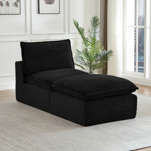 AENKYO Modern Corduroy Cloud Sofa, Modular Sectional with High-Density Foam & Ottoman, Freely Combined for Living Room - 1 of 4