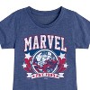 Girls' - Marvel - Collegiate Americana Fitted Short Sleeve Graphic T-Shirt - 2 of 4