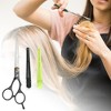 Unique Bargains Portable Hair Cutting Scissors Silver Tone Black 1 Set - image 2 of 4