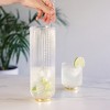 Viski Gatsby Vintage Cocktail Mixing Glass - Art Deco Ripple Glassware Arch Design, 47oz Gold Plated Base Crystal Mixing Glass - 2 of 4
