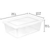 Sterilite Storage Box, 12 Quart Stackable Tote, Clear Plastic Container with Secure Snapping Lids for Home and Office Organization, White, 45 Pack - 2 of 3