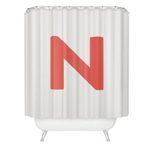 Deny Designs April Lane Art Block Monogram Shower Curtain - 1 of 3