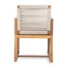 CAVINAS Patio Seating Sets of 2, Acacia Wood Patio Armchair with Rope Design Back and Arms and Washable Cushion, for Poolside, Garden, Black - 4 of 4