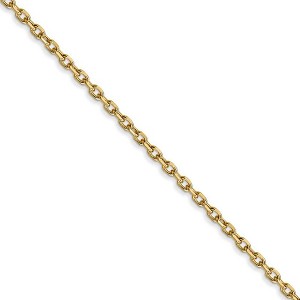 Black Bow Jewelry 1.8mm, 14k Yellow Gold Diamond Cut Solid Cable Chain Necklace - 1 of 4