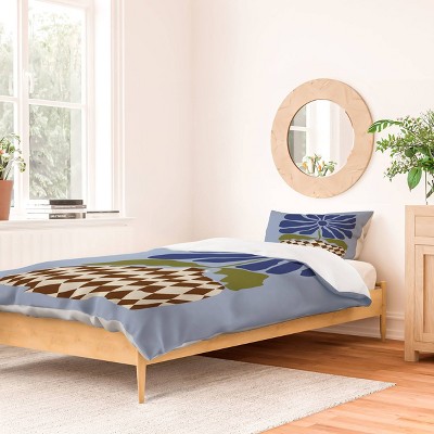 Deny Designs Miho Big Blooming Flowerpot Duvet and Sham Set