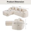 101" L-Shaped Chenille Sectional Sofa, 4-Seat Compressed Couch with Curved Armrests & 4 Pillows, No Assembly for Living Room-3irtyhousy - 4 of 4