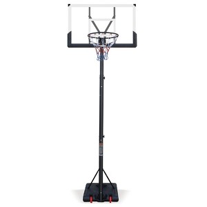 TopComfy Youth Portable Basketball Hoop Height Adjustable with Wheels 5.7 to 10FT for Basketball Goal Indoor Outdoor Pool, Black, 46.06"*30.91"*7.68" - 1 of 4
