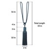 Evideco French Home Goods Decorative Curtain Tiebacks With Tassel - 33” Long, Hand-Tied Rope With Lustrous Threads - 4 of 4