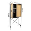 59'' Tall Rattan Storage Cabinet with X-Shaped Supporting Bars and 3-Tier Shelves - Natural Finish - 2 of 4