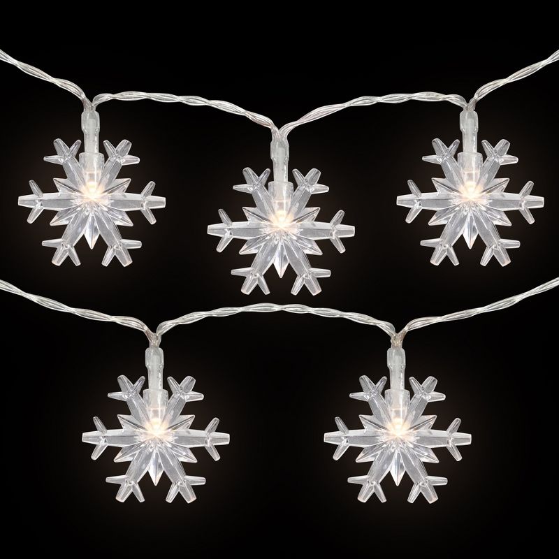 Northlight 10-Count LED Snowflake Christmas Fairy Lights, 4.25ft, Copper Wire, 3 of 7