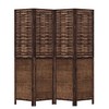 vidaXL Partition Screen 4 Panels Paulownia Wood Dark Brown - 3 of 4