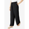 Roaman's Women's Plus Size Crinkle Wide-Leg Pant - 4 of 4