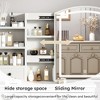 QingMoon Makeup Vanity with Sliding Mirror, 6 Drawer Dressing Table Set, with Chair and Side Storage Shelves for Bedroom (White) - 3 of 4