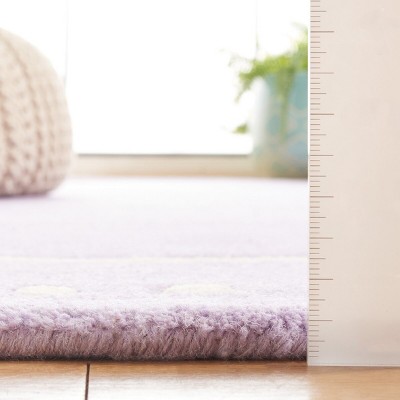 Handmade Lavender and Ivory Wool Tufted Area Rug, 4' x 6'