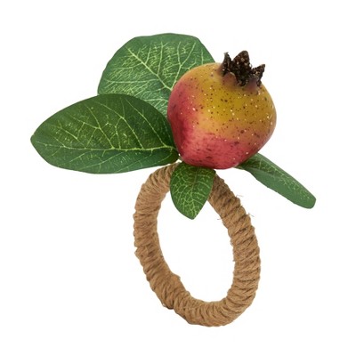 Saro Lifestyle Napkin Holder Rings With Pomegranate Design (Set of 4)